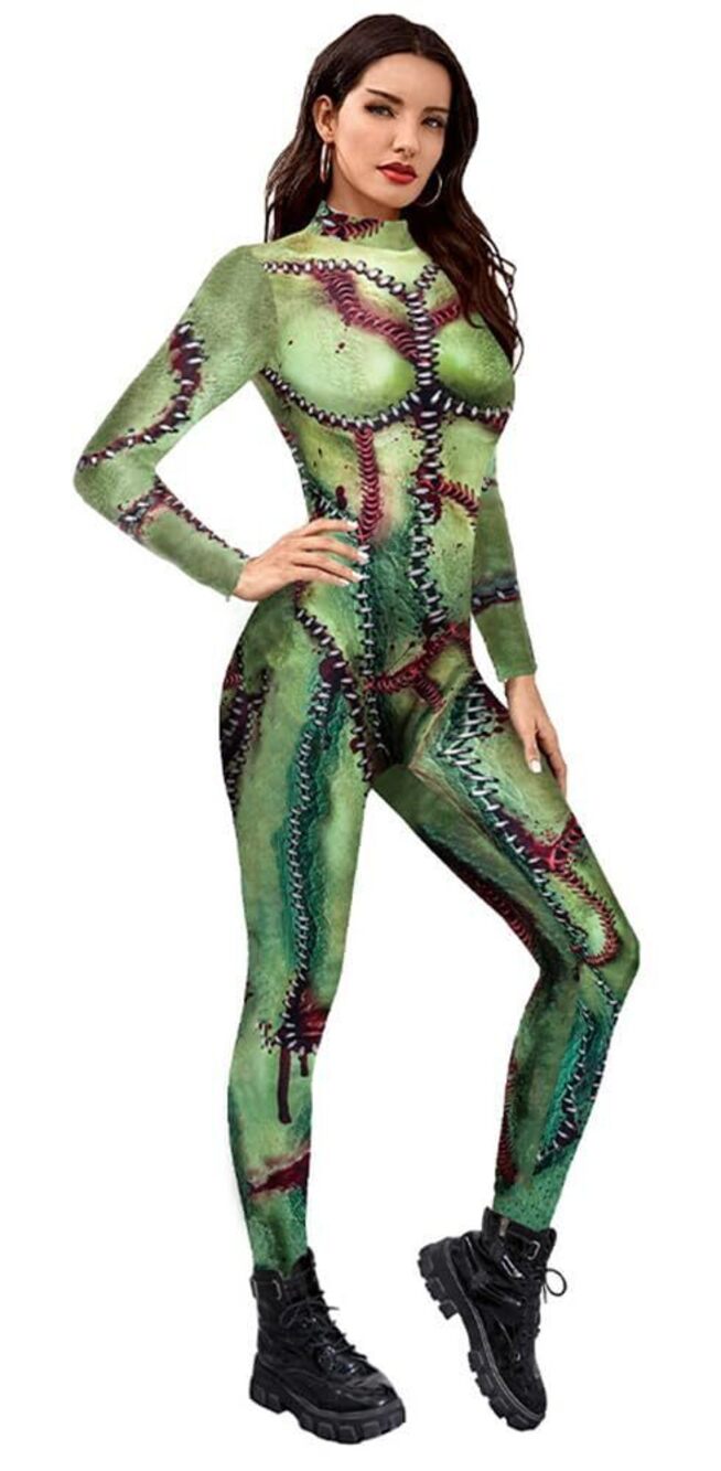 6026 Halloween Scar Bodysuit Skinny Stretch Costume K-scar Large-X-Large